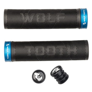 Wolf Tooth Lock-On Grips Black/Blue Wolf Tooth Components Echo Lock-on Grips