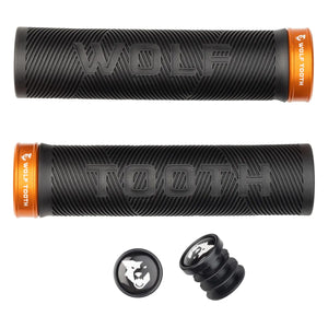 Wolf Tooth Lock-On Grips Black/Orange Wolf Tooth Components Echo Lock-on Grips