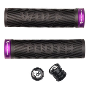 Wolf Tooth Lock-On Grips Black/Ultraviolet Purple Wolf Tooth Components Echo Lock-on Grips