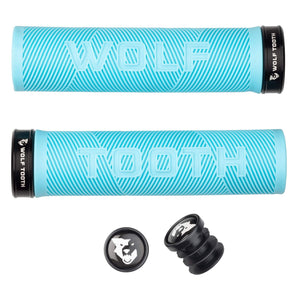 Wolf Tooth Lock-On Grips Teal/Black Wolf Tooth Components Echo Lock-on Grips