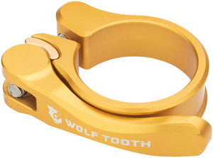 Wolf Tooth Seatpost Parts and Accessories Wolf Tooth Components Quick Release Seatpost Clamp - 34.9mm QR Gold