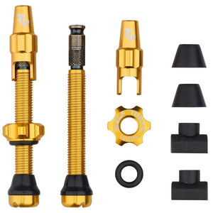 Wolf Tooth Tubeless Valves 44Mm / Gold Wolf Tooth Tubeless Clik Valve Stem Kit