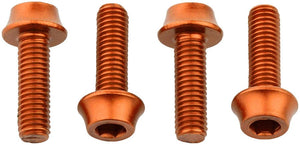 Wolf Tooth Water Bottle Cage Parts Orange Wolf Tooth Water Bottle Cage Bolts - Set/4 Aluminum