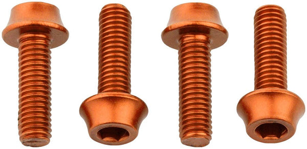 Wolf Tooth Water Bottle Cage Parts Orange Wolf Tooth Water Bottle Cage Bolts - Set/4 Aluminum