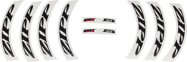Zipp Rim Accessories 303 Matte Black Logo Zipp Decal Set