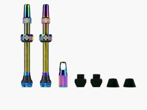Muc-Off Tubeless Muc-Off V2 Tubeless Valve Kit - Iridescent, 44mm, Pair
