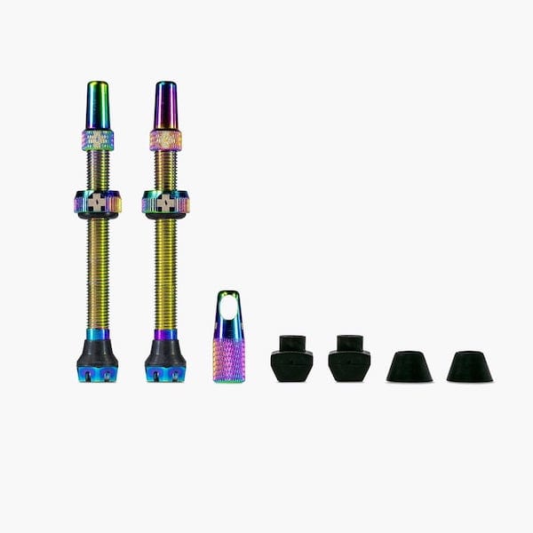 Muc-Off Tubeless Muc-Off V2 Tubeless Valve Kit - Iridescent, 44mm, Pair
