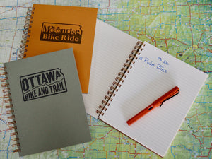 Ottawa Bike and Trail Shop Merch Moonrise Bike Ride Lined Notebook