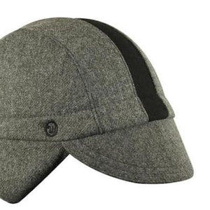 Walz Caps Hats Wool 3-Panel Ear Flap Grey/Black Cap