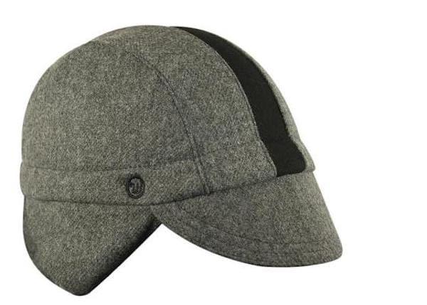 Walz Caps Hats Wool 3-Panel Ear Flap Grey/Black Cap